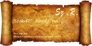 Szabó Rovéna névjegykártya